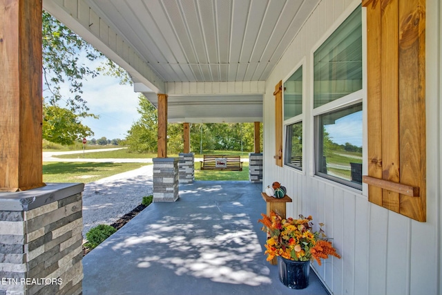 view of patio with a porch