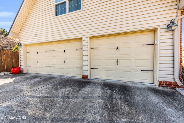 view of garage