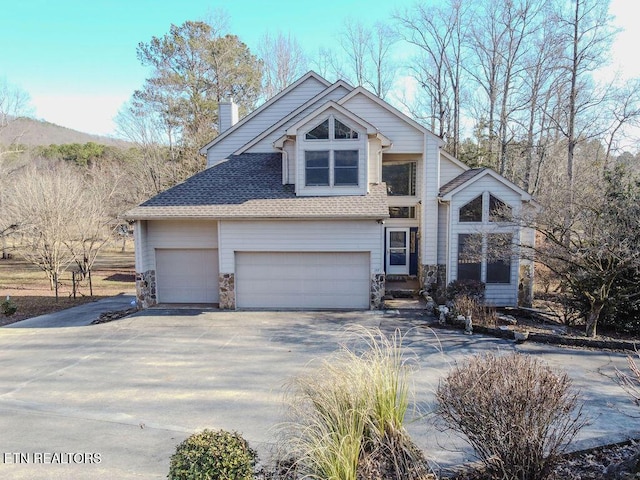 view of front facade with a garage