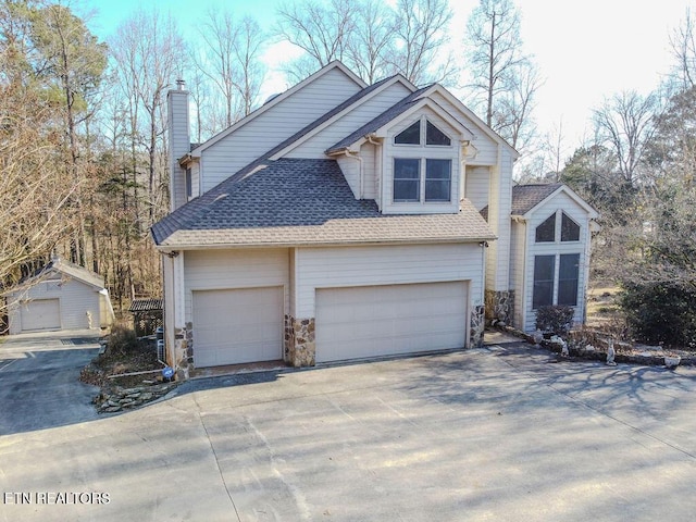 view of front of home with a garage