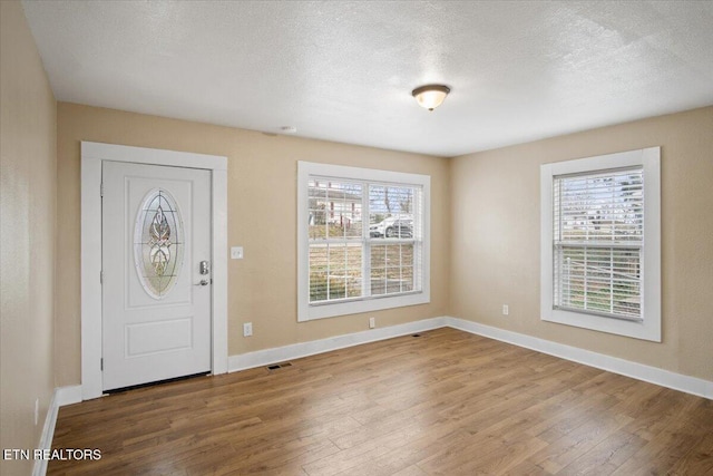 1231 Jefferson Ave, Maryville, TN 37804 - entrance foyer with baseboards, a textured ceiling, wood finished floors, and a healthy amount of sunlight