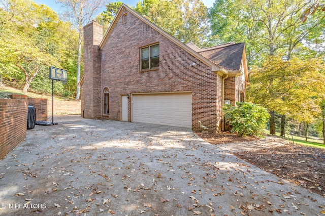 view of home's exterior featuring a garage