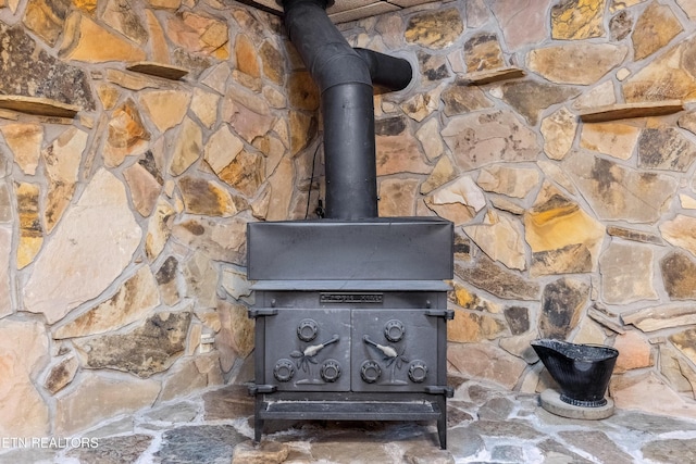 details with a wood stove