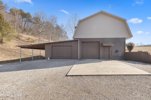 view of garage