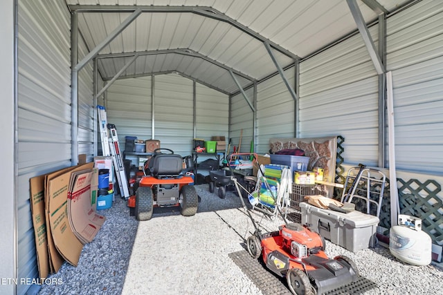 garage with a carport