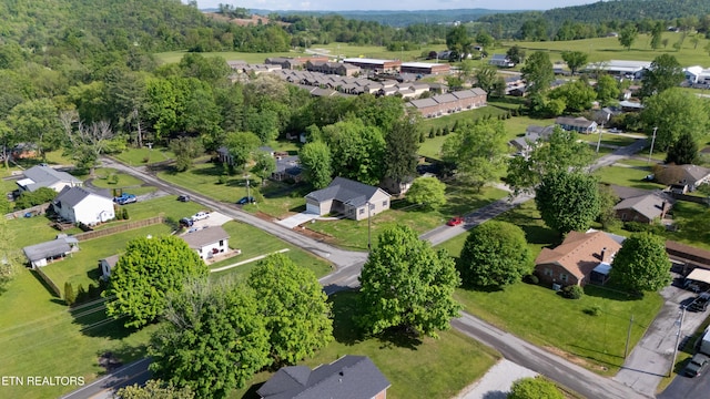 drone / aerial view with a residential view