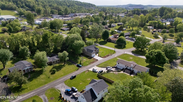 aerial view with a residential view