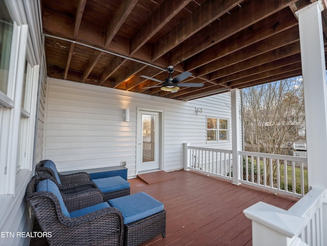 deck with ceiling fan