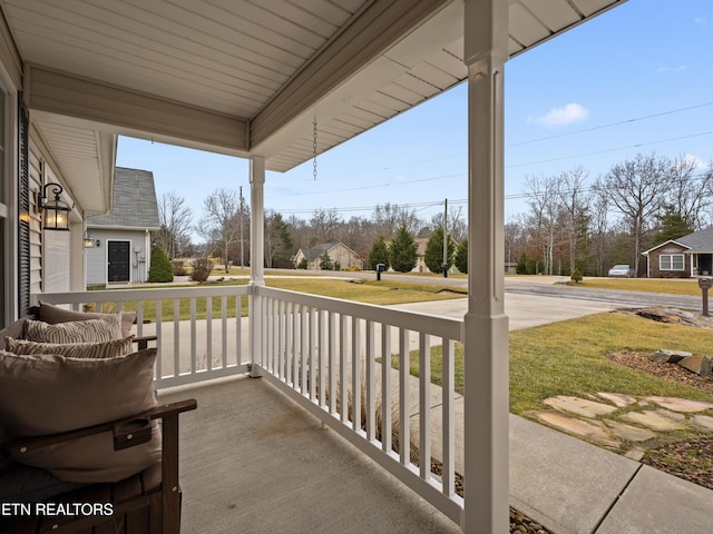 view of patio featuring covered porch