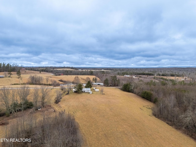 drone / aerial view featuring a rural view