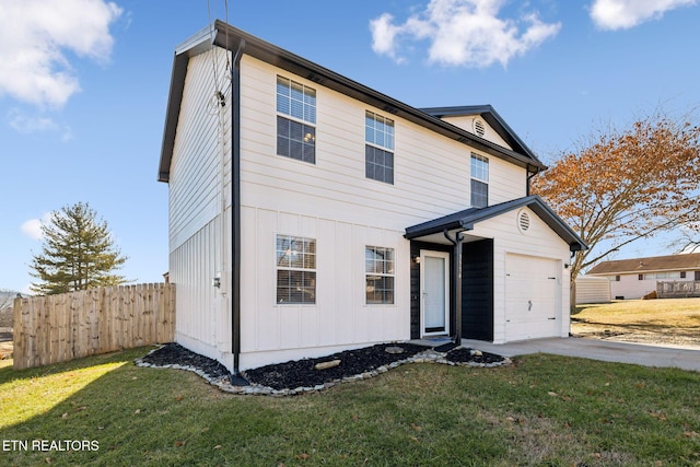 view of property featuring a front yard