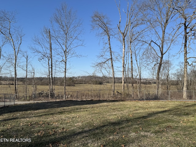 view of yard with a rural view