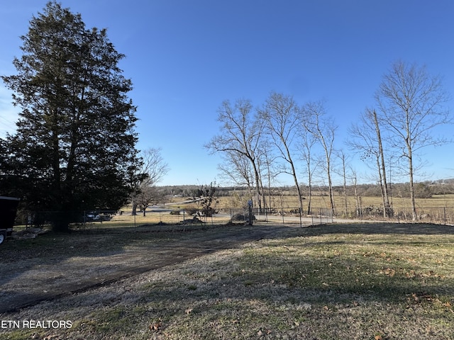 view of yard with a rural view