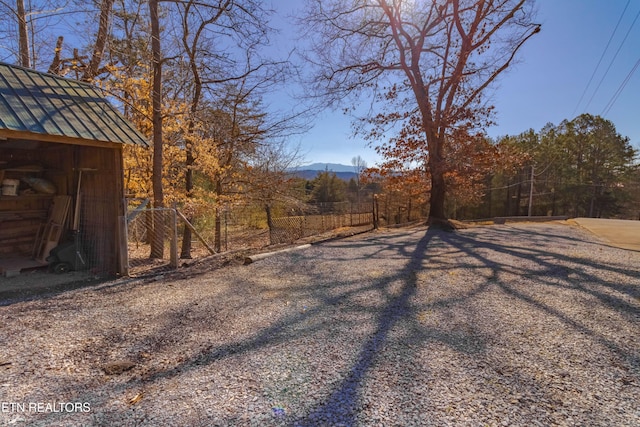 view of yard featuring fence