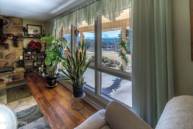 interior space with wood finished floors