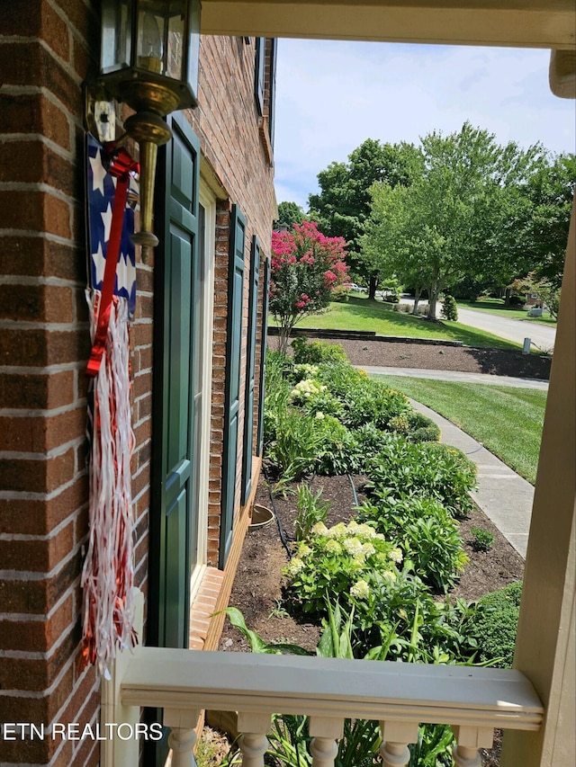 exterior space with a lawn