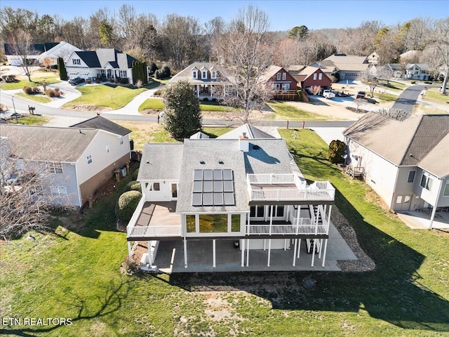 aerial view featuring a residential view