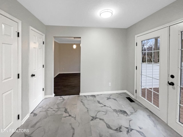 interior space featuring french doors