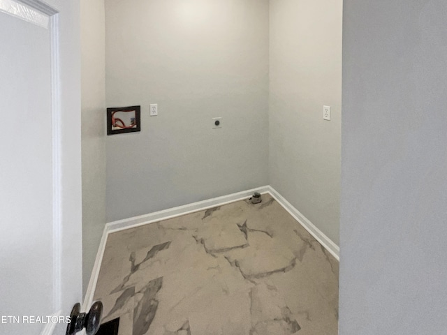 laundry area with hookup for a washing machine and hookup for an electric dryer