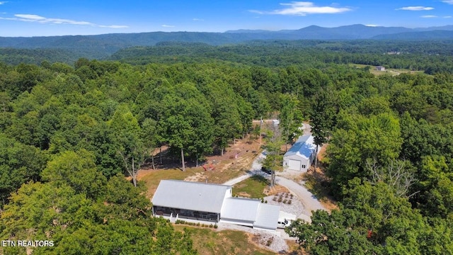 bird's eye view featuring a mountain view