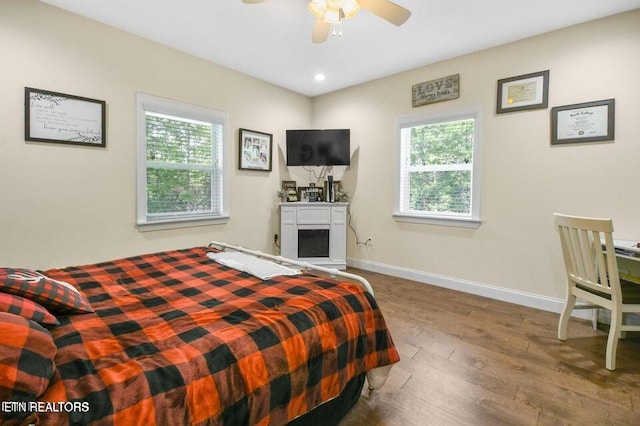 bedroom featuring wood-type flooring