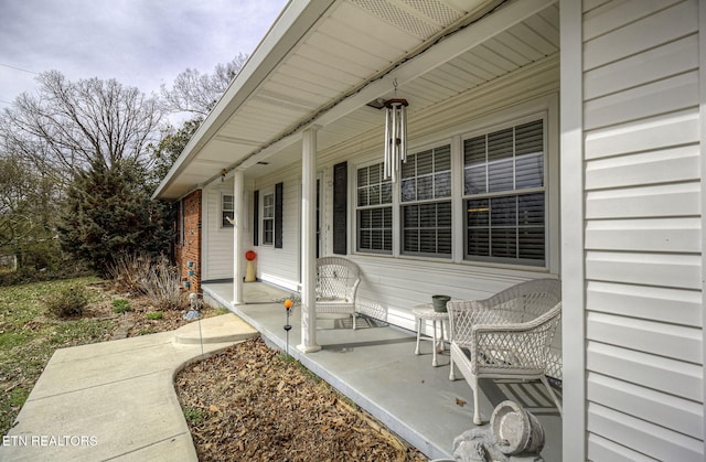 view of patio featuring covered porch