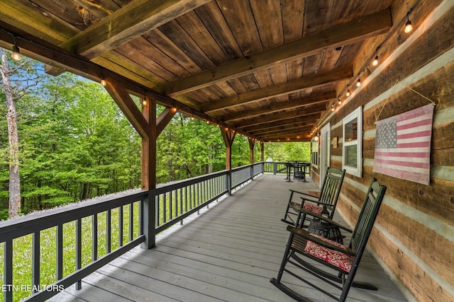 view of wooden deck