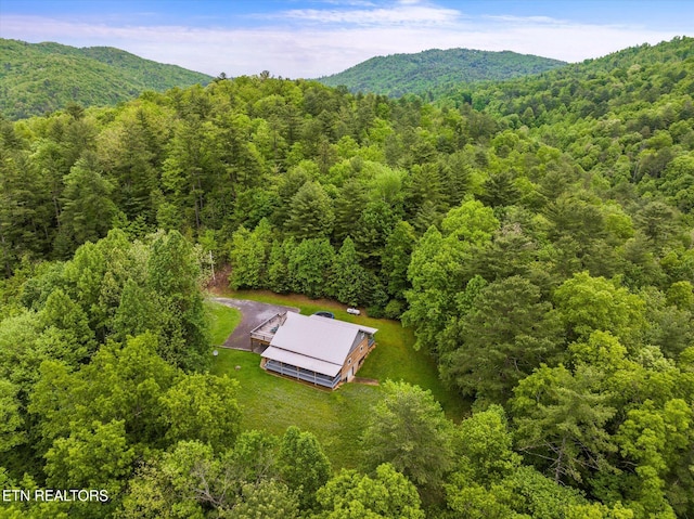 bird's eye view featuring a mountain view