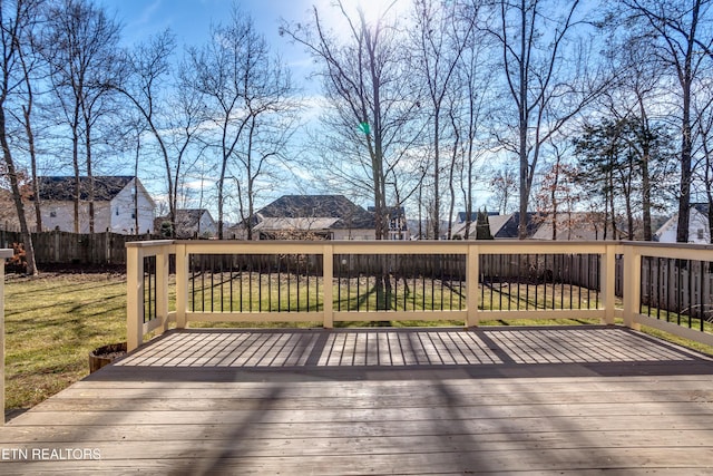 deck with a lawn