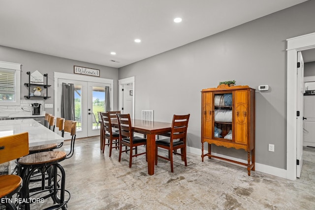 dining room with french doors