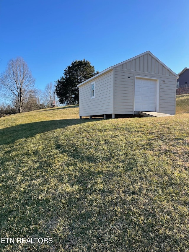 exterior space featuring a garage