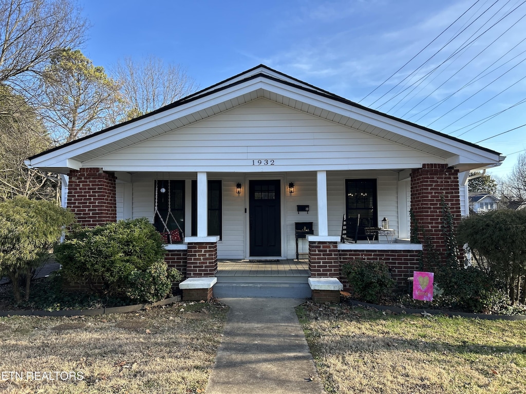 bungalow with covered porch