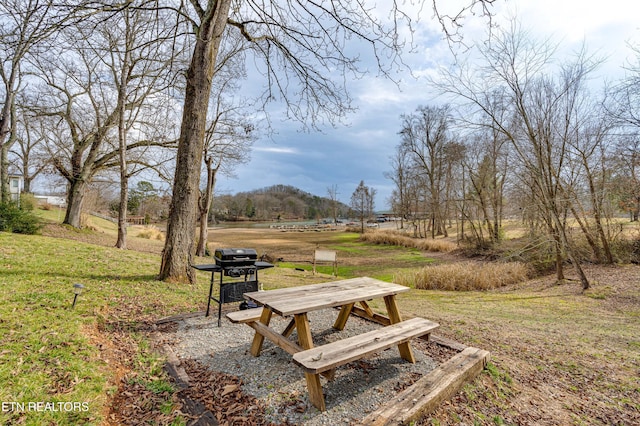 view of property's community featuring a yard