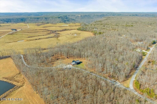 bird's eye view with a rural view