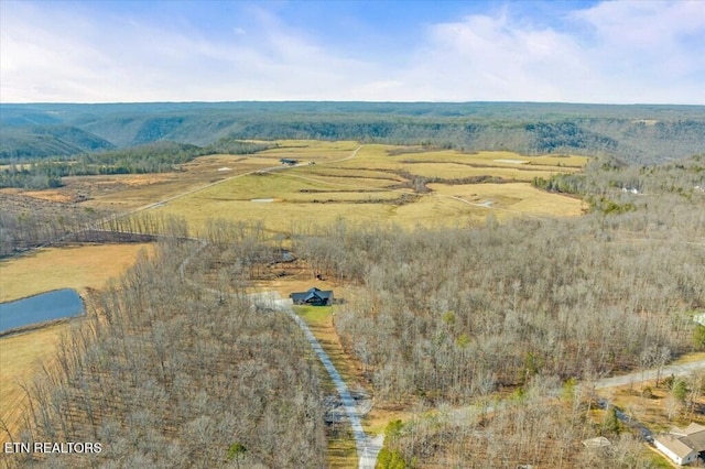 bird's eye view with a rural view