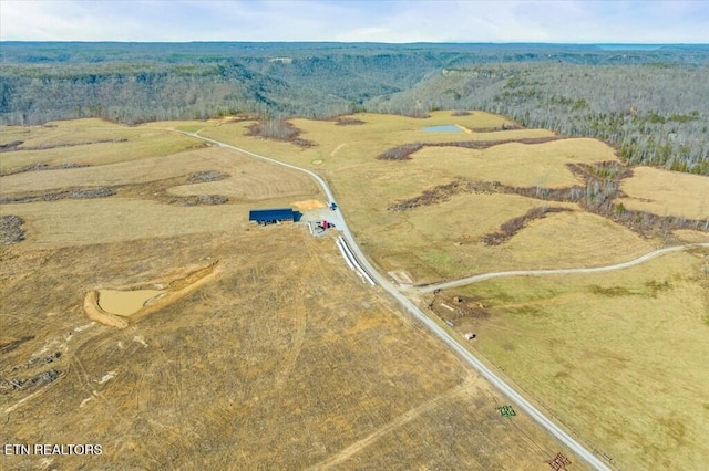 drone / aerial view featuring a rural view