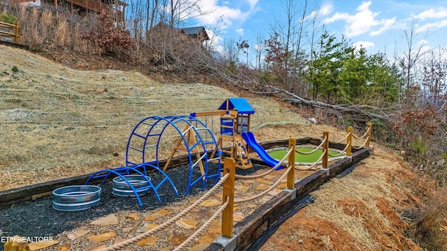 view of jungle gym