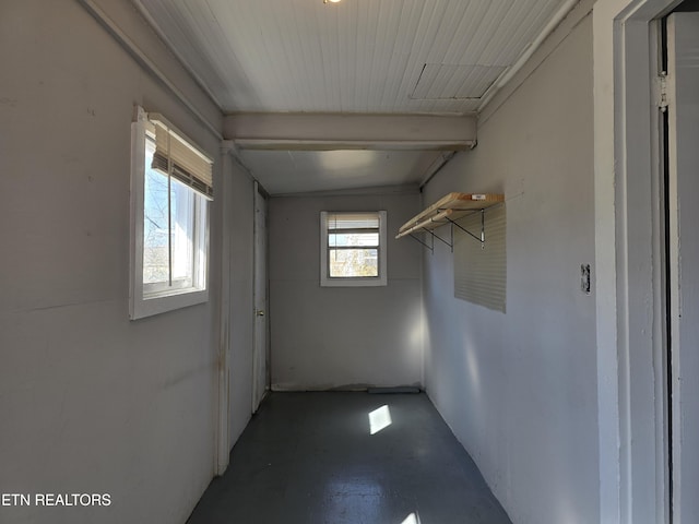 corridor with concrete floors