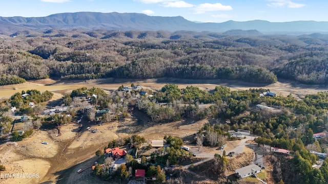 bird's eye view featuring a mountain view