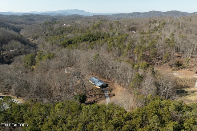 bird's eye view with a mountain view