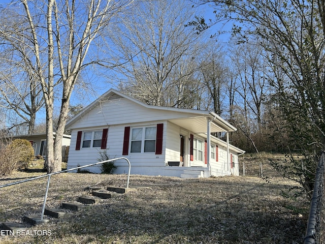 view of front facade featuring covered porch