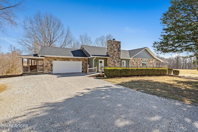 ranch-style home with a garage