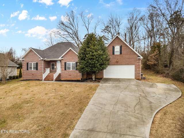 front of property featuring a garage and a front yard