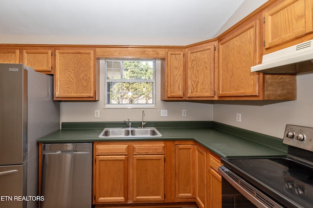 kitchen featuring appliances with stainless steel finishes and sink