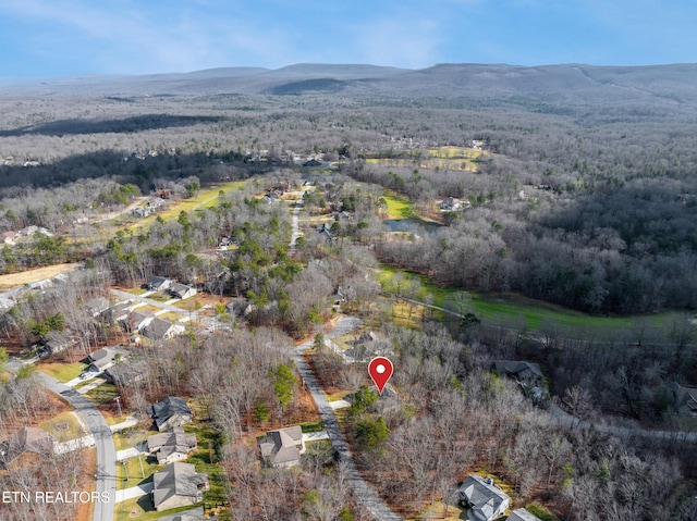 bird's eye view featuring a mountain view