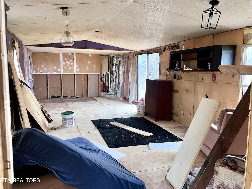 miscellaneous room with vaulted ceiling