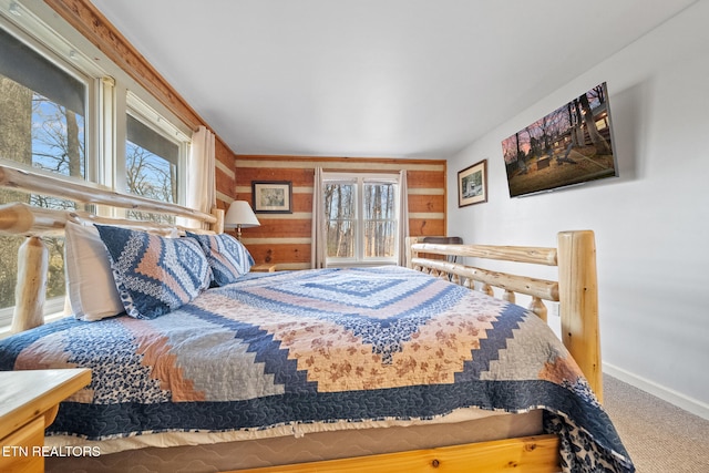 bedroom featuring carpet