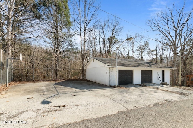 view of garage