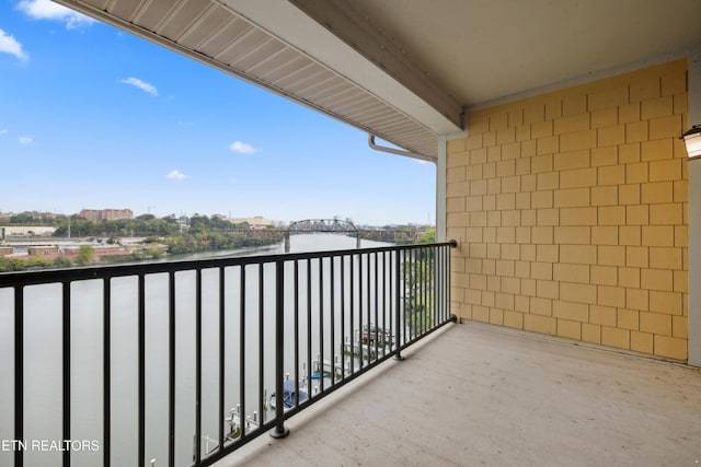 balcony with a water view