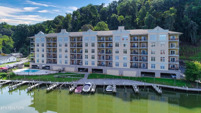 view of property featuring a water view